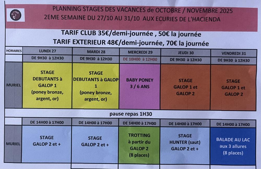 Stage oct 25 2e semaine Stage oct 25 2e semaine